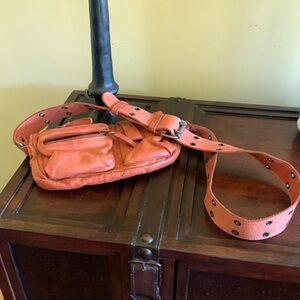 Free people orange sling bag